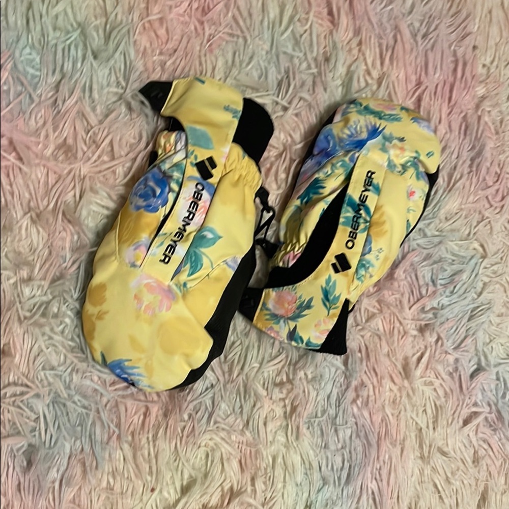 Obermeyer Yellow Floral Mittens